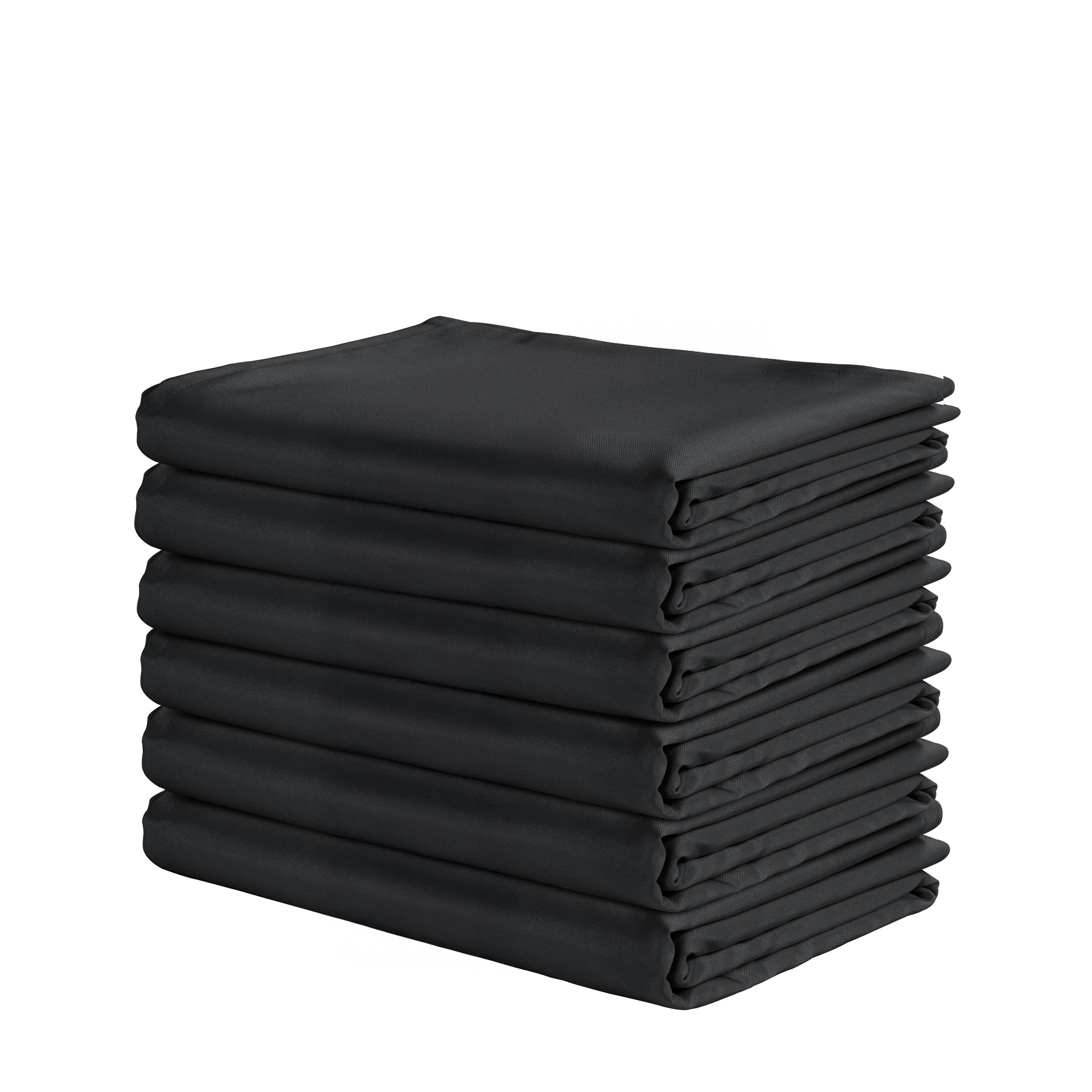 Set of 6 - Solid Tablecloths 6 seat 152x213cm - Black